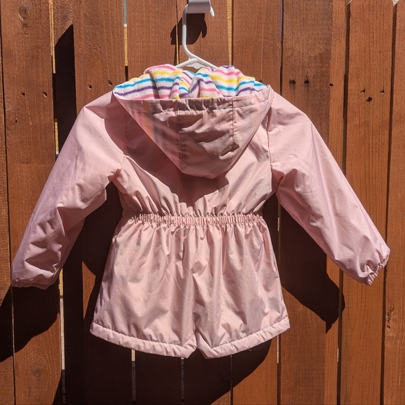 NWOT London Fog Girls Peplin Rainbow Fleece Lined Hooded Jacket (S/4) - Picture 4 of 10